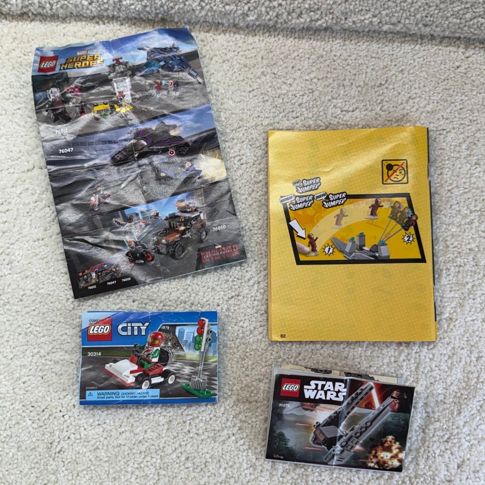 LEGO Instruction Manuals Lot Star Wars‎ 30279 Marvel 76051 City 30314 Booklets - Picture 2 of 4